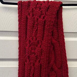 Chunky Red Knit Scarf